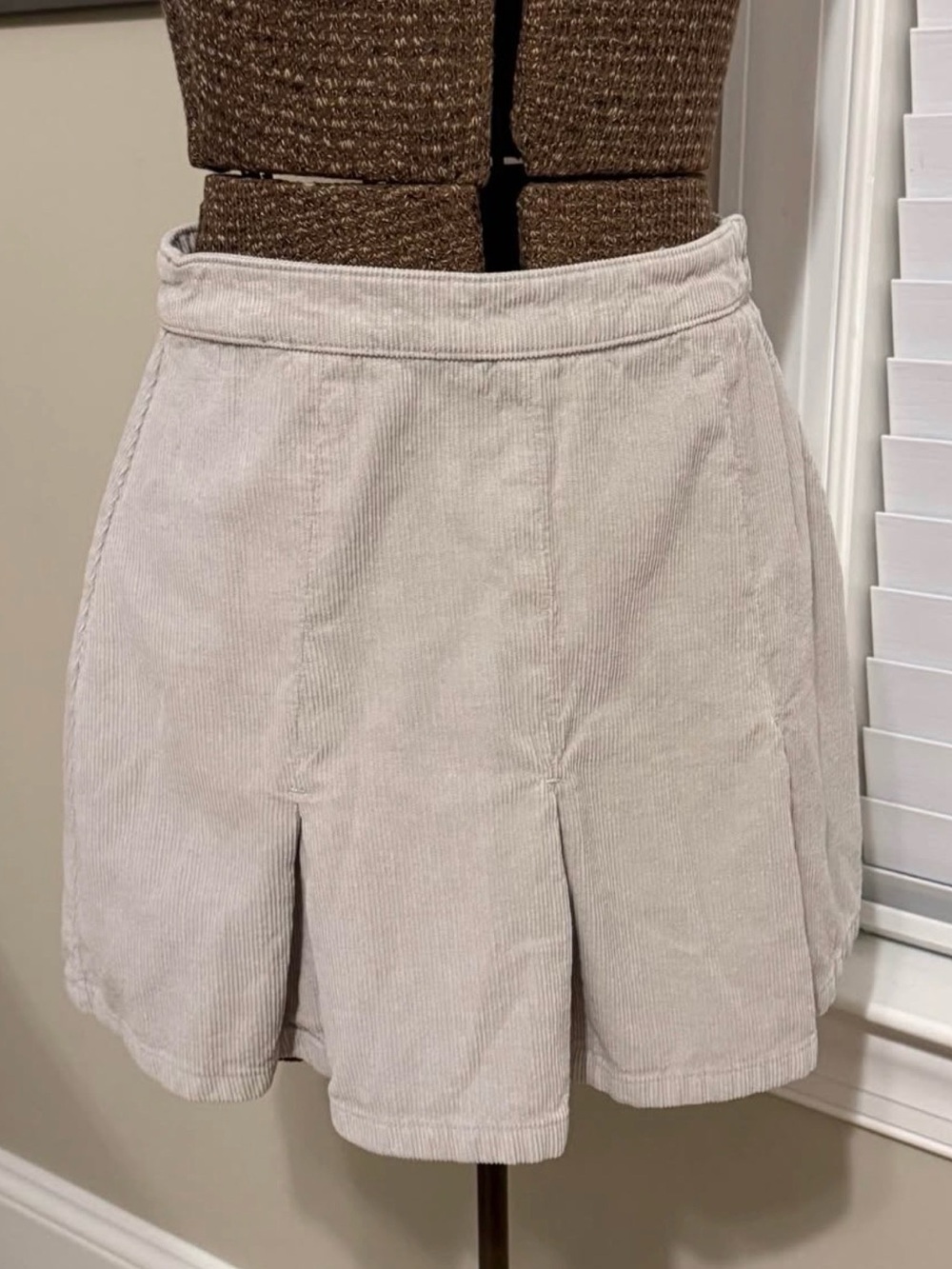 BDG Cream Corduroy Pleated Skort
